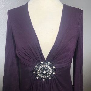 Sexy rhinestone medallion top. Bell sleeves